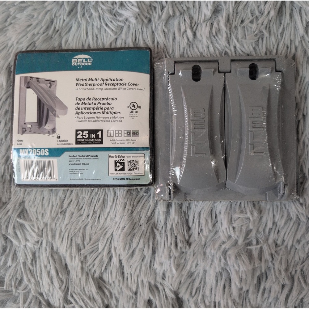 Bell Outdoor MX2050S Metal Weatherproof Receptacle Cover Lot Of 2 New